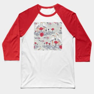 Koi fishes - Japanese carps, water lilies and cranes. Baseball T-Shirt